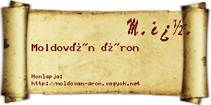 Moldován Áron névjegykártya